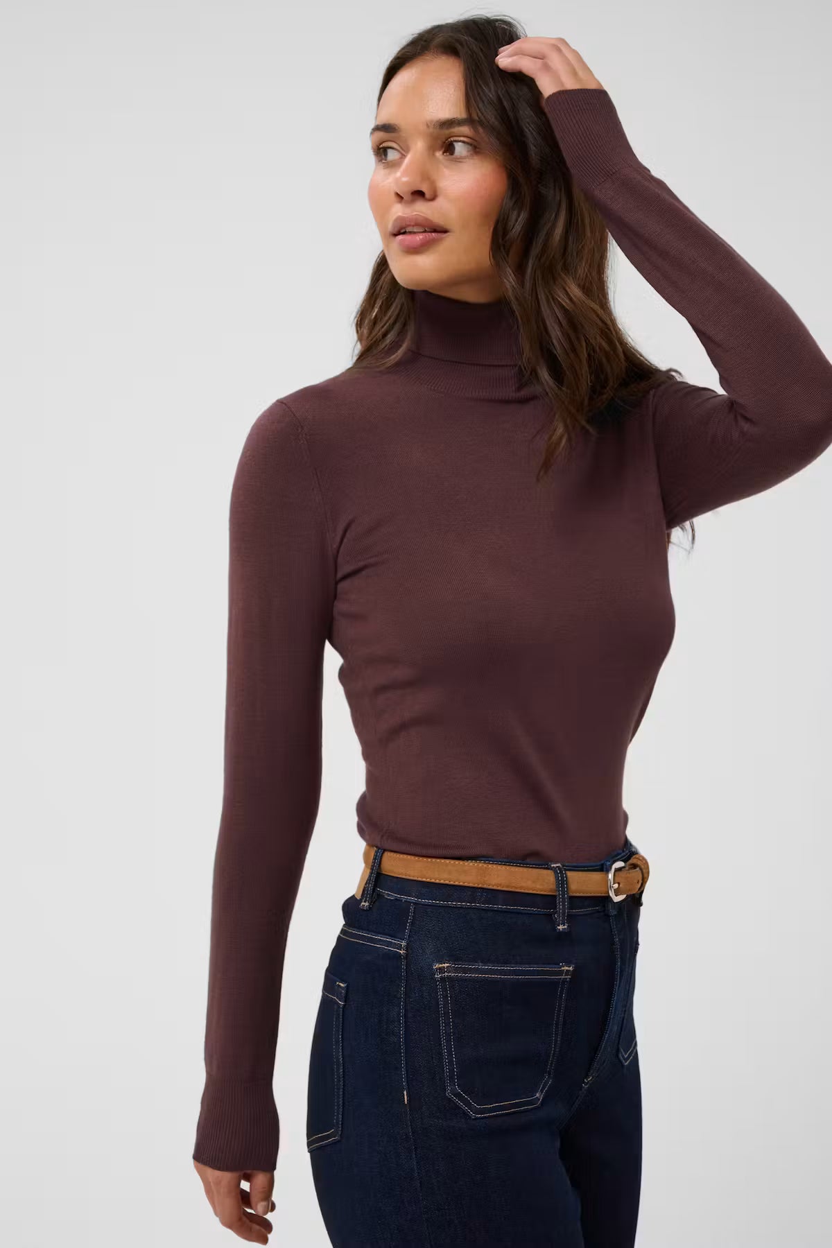 Kaffe Astrid Roll Neck - Fudge