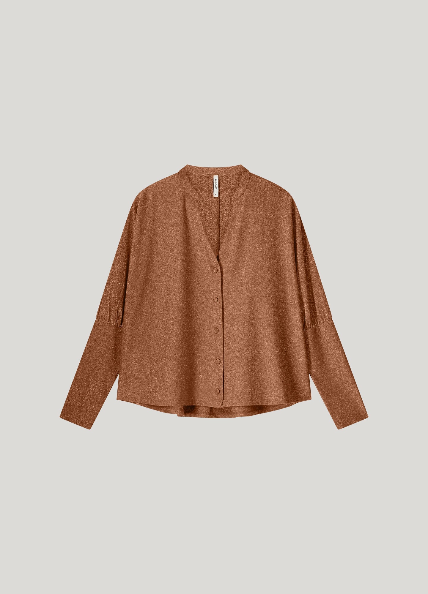 Summum Oversized Metallic Cardigan - Caramel Coffee