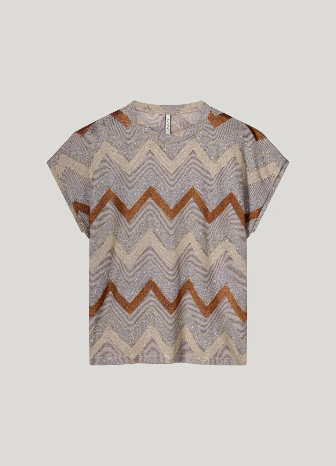 Summum Zig Zag Tee - grey/gold