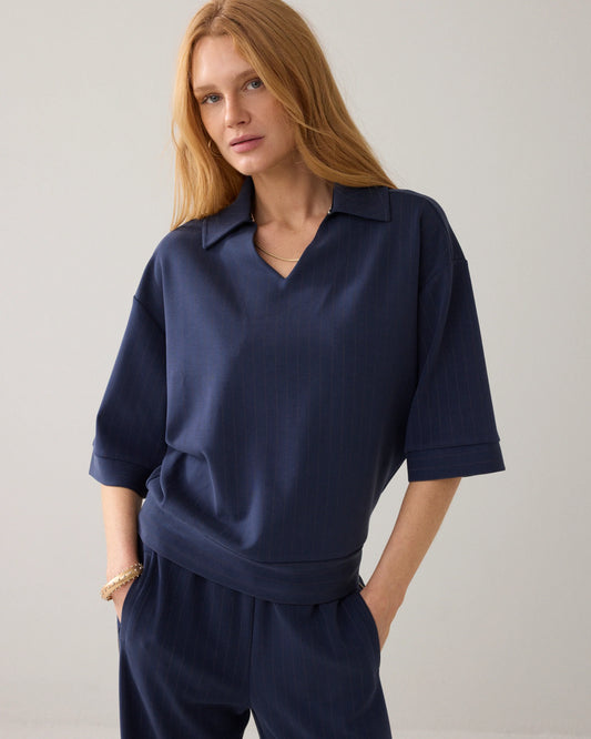 Summum Pinstripe Scuba Top