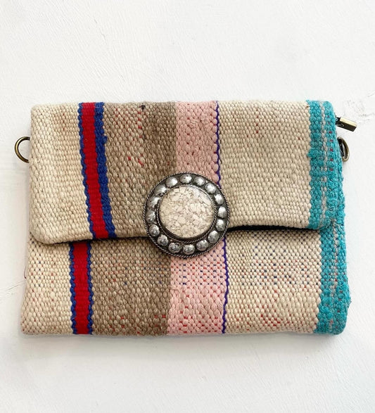 Moroccan Envelope Clutch - ivory stone