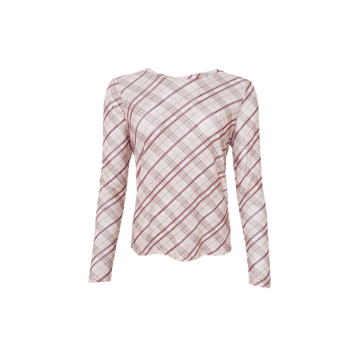 BC Kamma Mesh Top - Beige Tartan