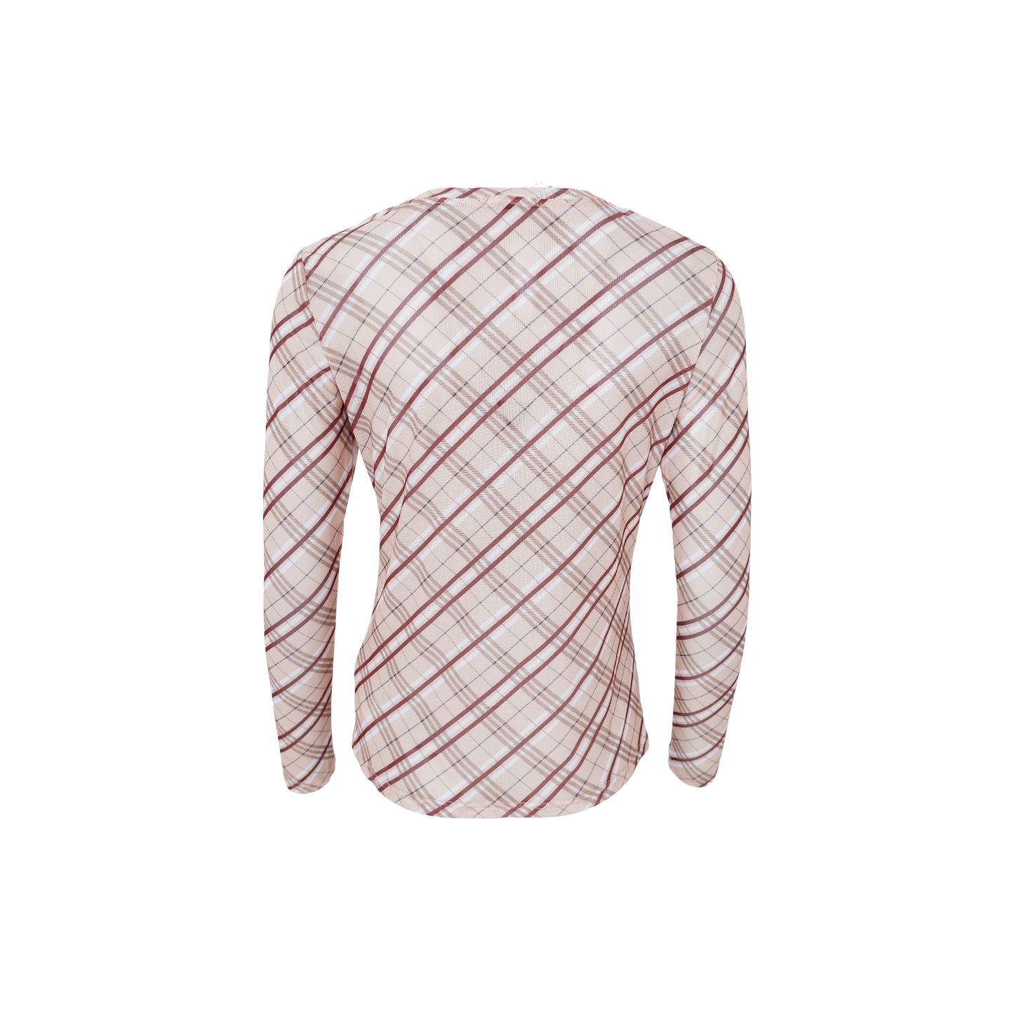 BC Kamma Mesh Top - Beige Tartan