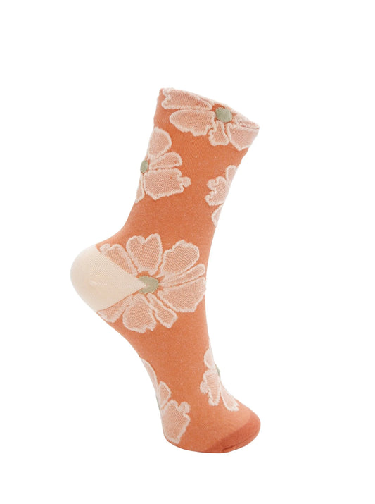 BC Kalani Flower Socks - Dusty Orange