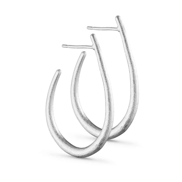Pure by Nat Mila Medium Drop Shaped Earrings - Silver