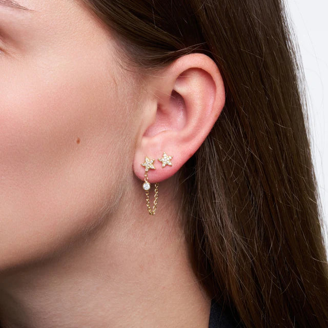 Pure by Nat Zoe Star Earrings - Gold