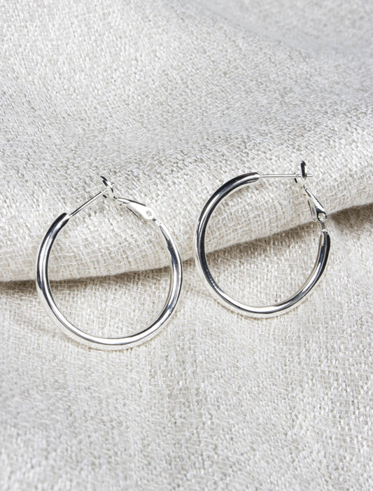 Ellie Large Hoops - silver