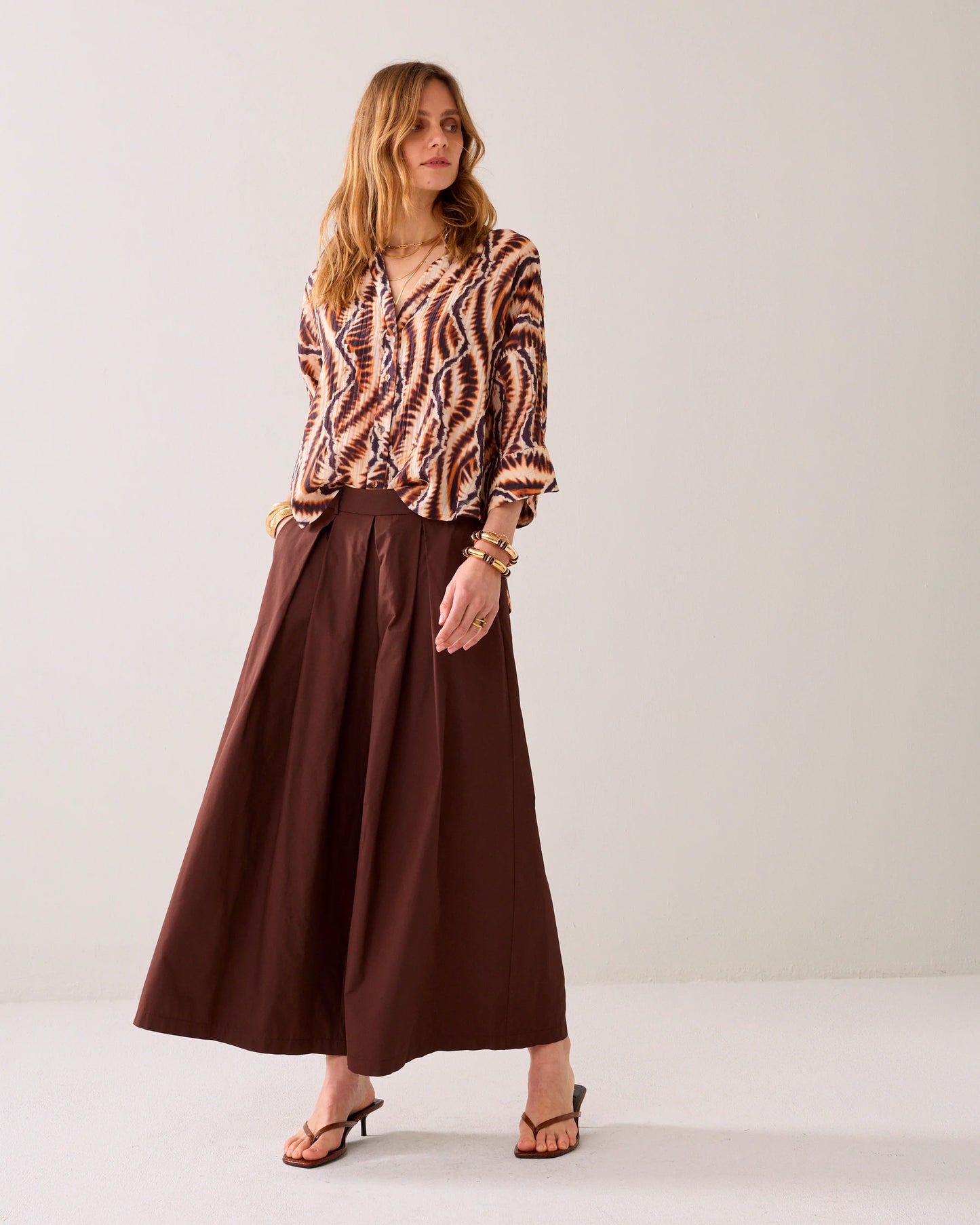 Summum Taffeta Culottes - Brown