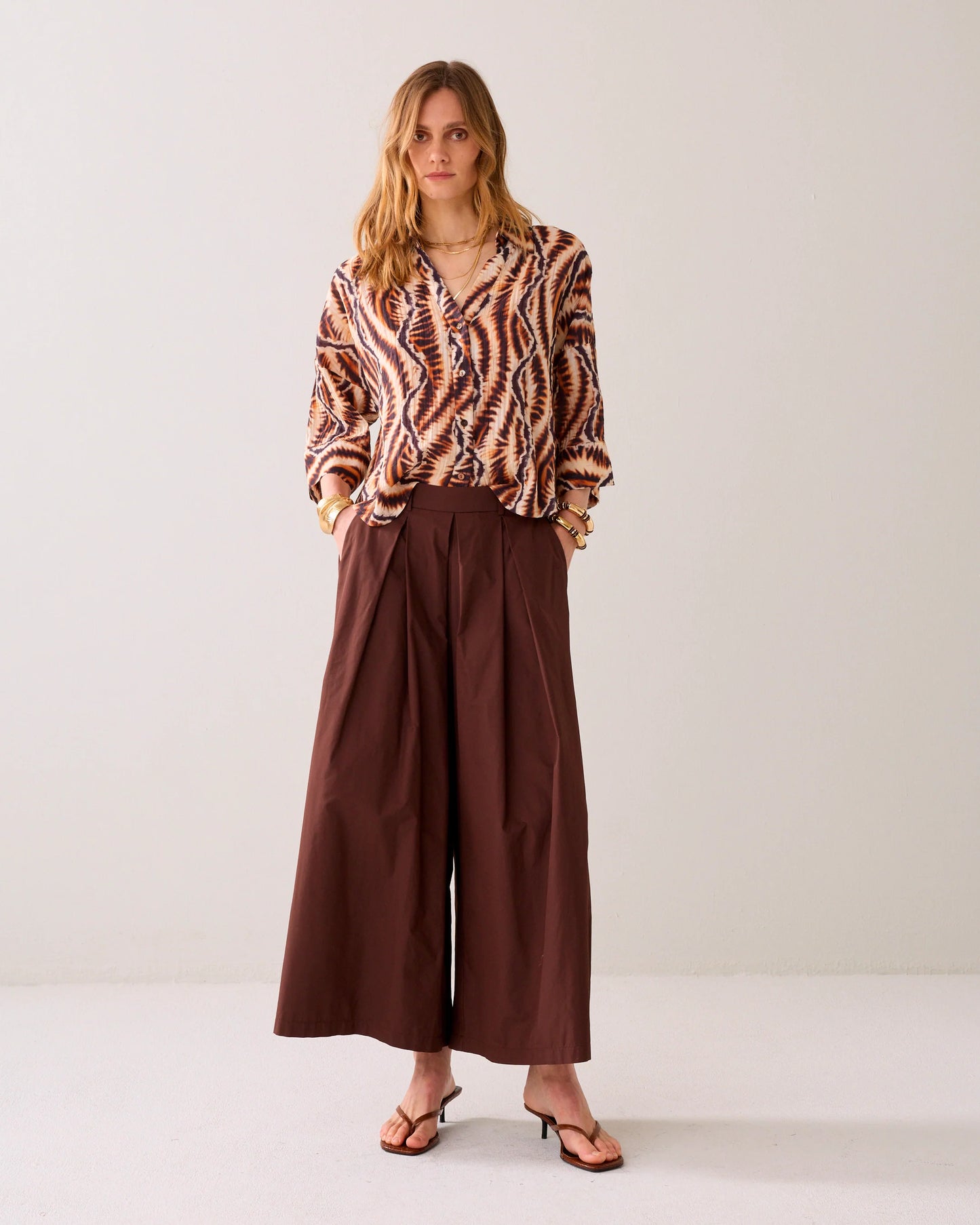 Summum Taffeta Culottes - Brown