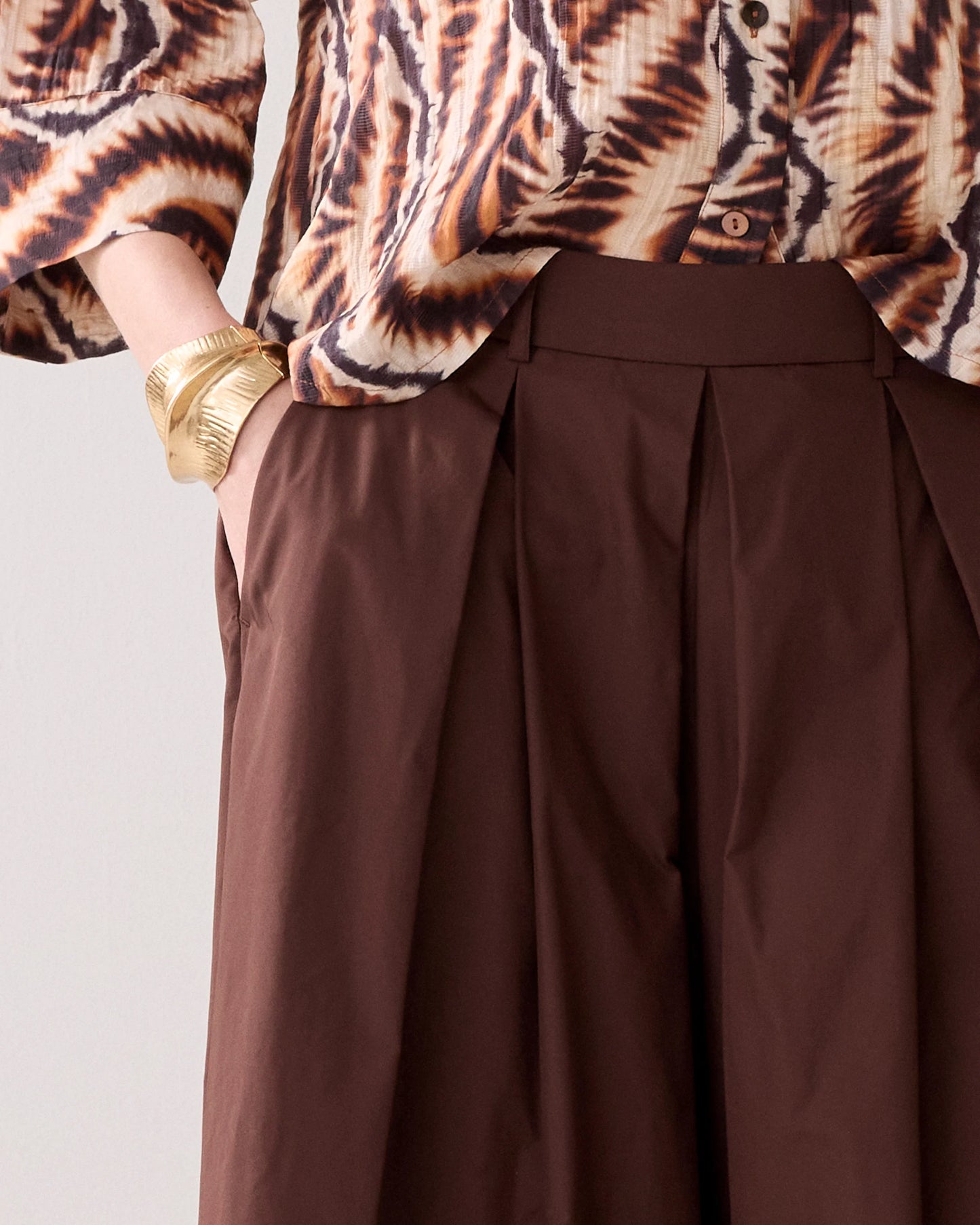 Summum Taffeta Culottes - Brown