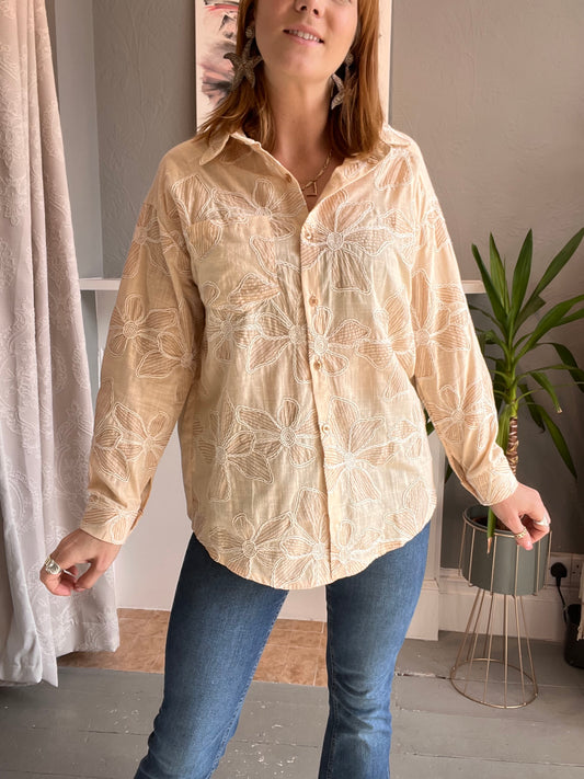 Flower shirt - beige