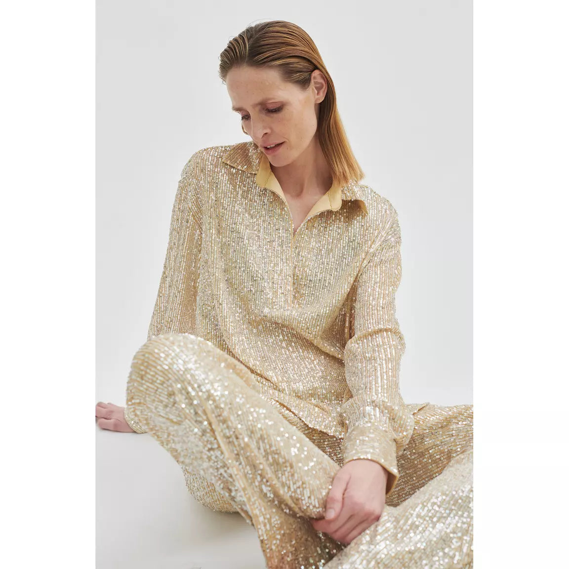 Second Female Shine on Blouse - Silver/Gold
