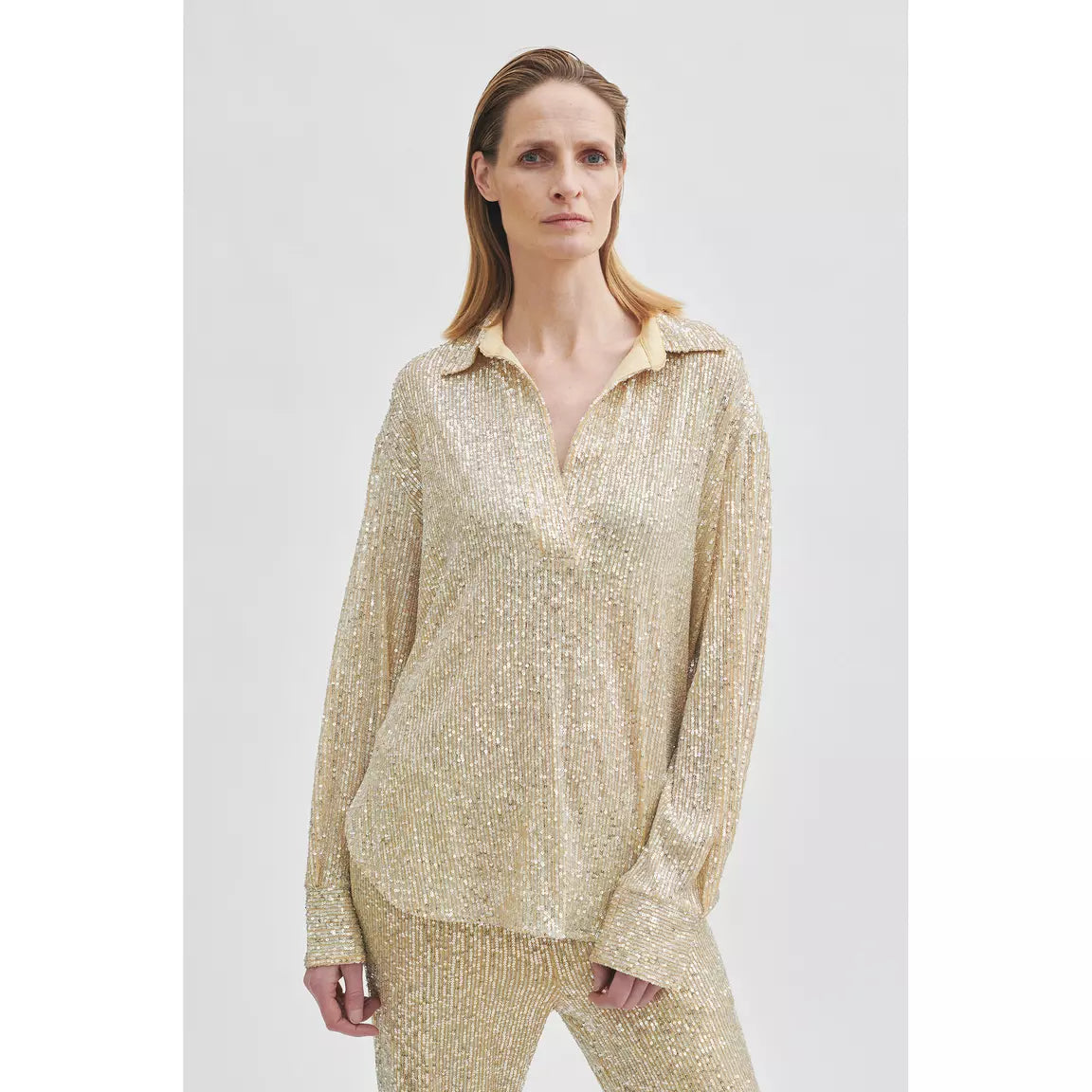 Second Female Shine on Blouse - Silver/Gold