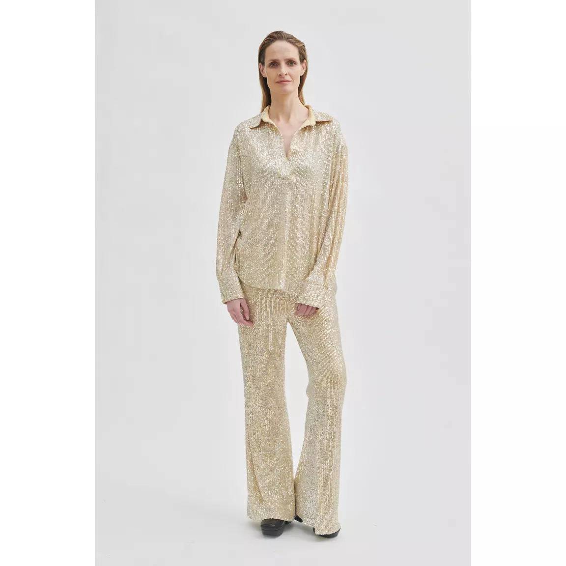 Second Female Shine on Blouse - Silver/Gold