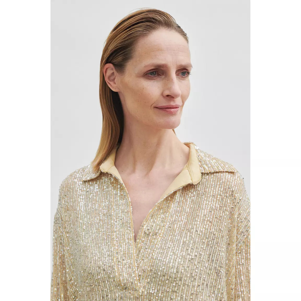 Second Female Shine on Blouse - Silver/Gold