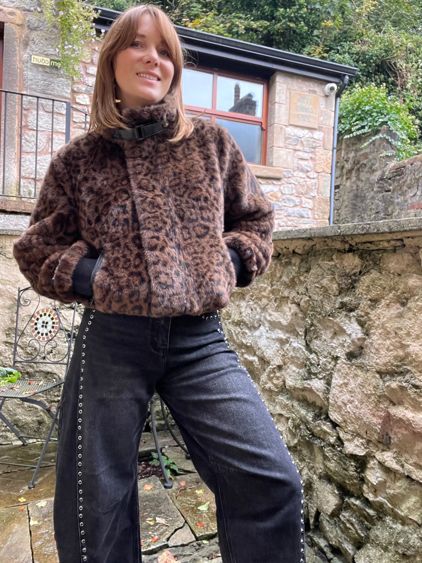 R&P Ambra Faux Fur Jacket - Leopard