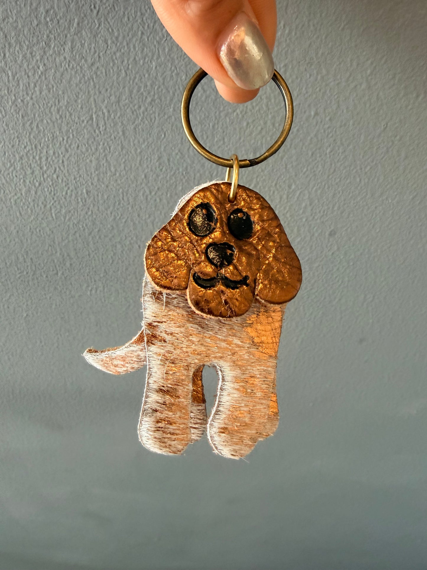 Leather dog keyring
