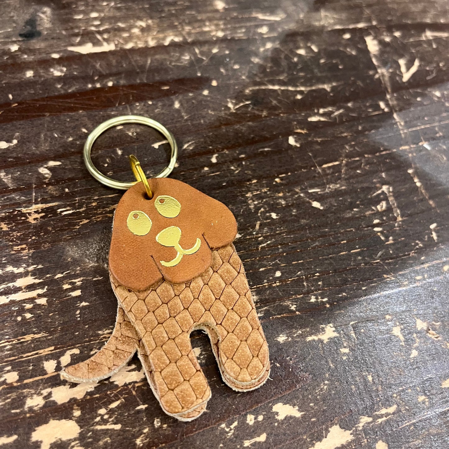 Leather dog keyring