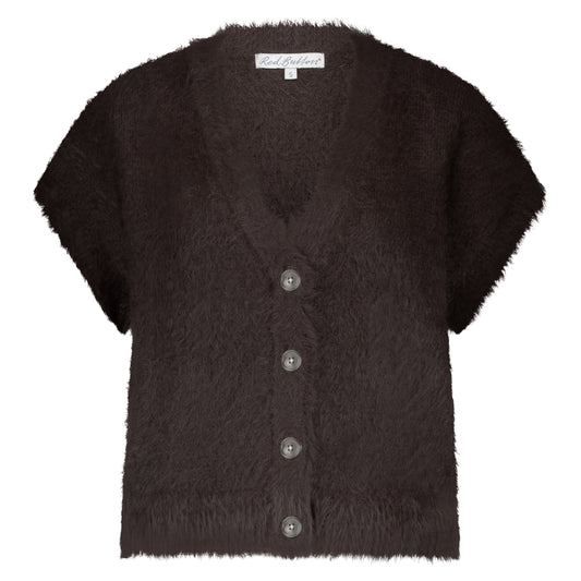 Sleeveless Fuzzy Knit - espresso