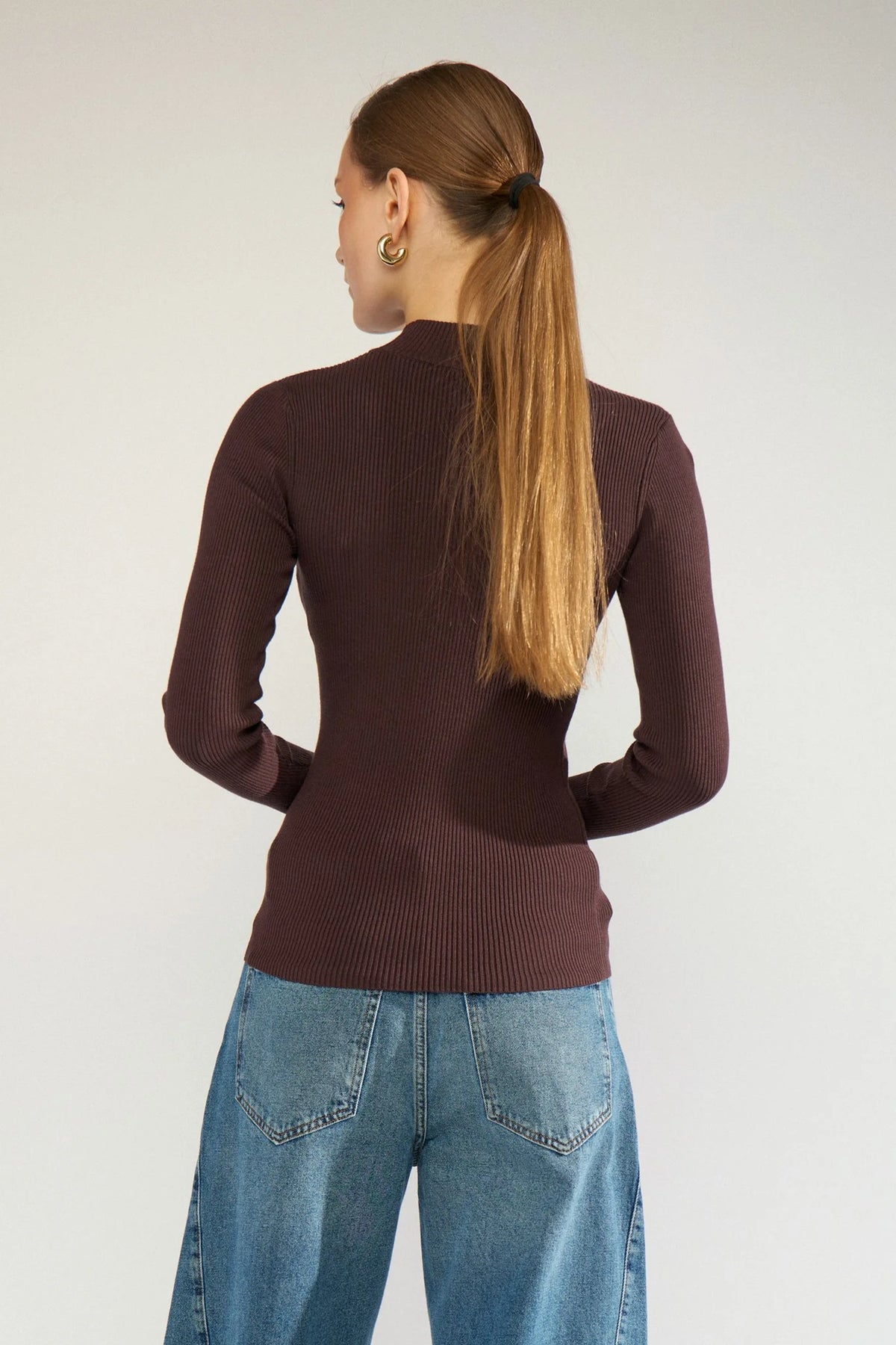 Numph Bia Long Sleeve Pullover - Black Coffee