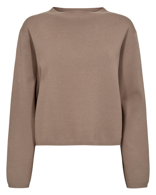 Numph Carma Crop Pullover - Taupe Grey