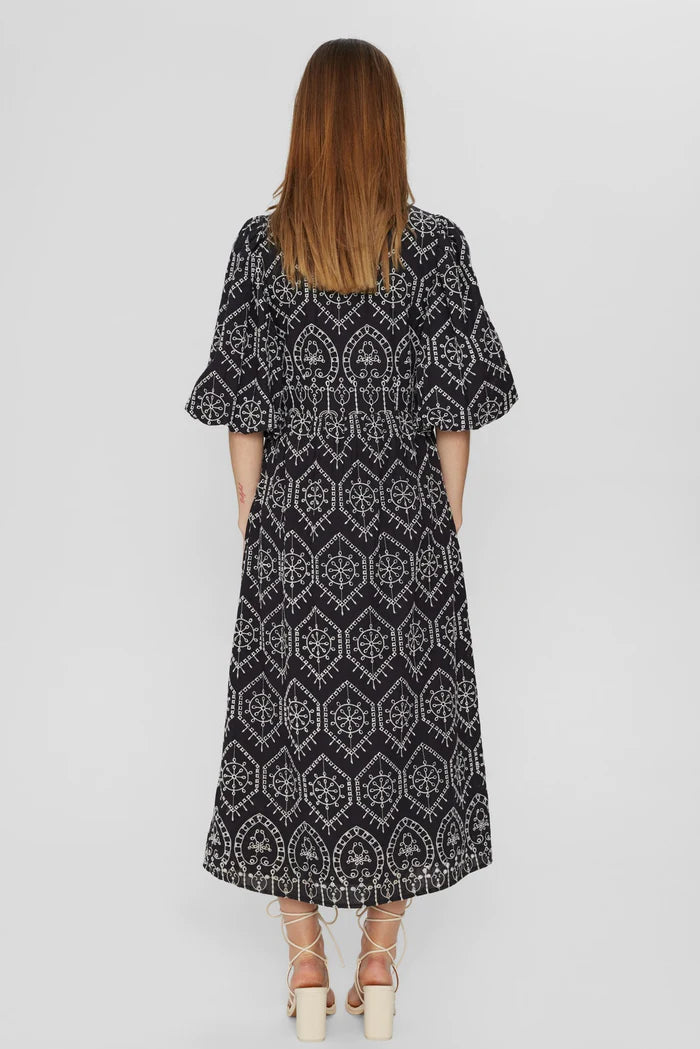 Numph Evelyn Contrast Dress - Black