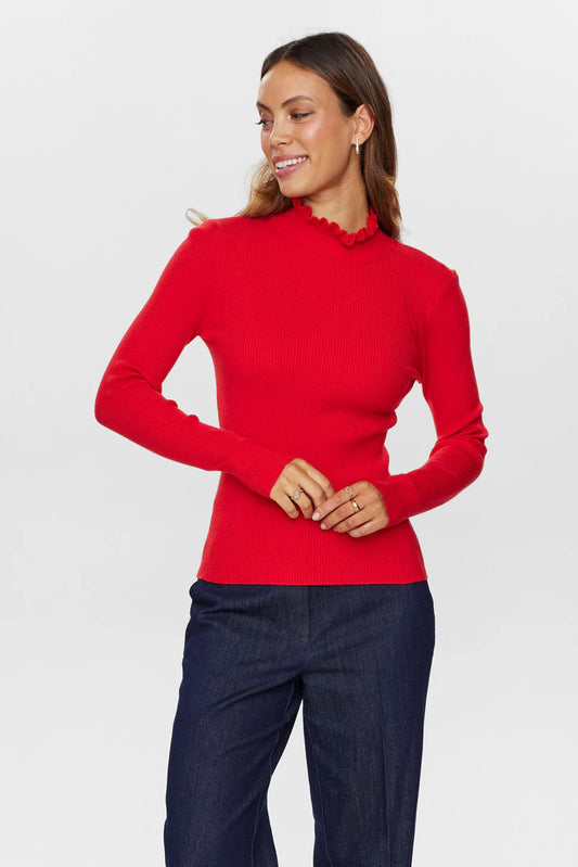 Numph Sidanu High neck Pullover - Red