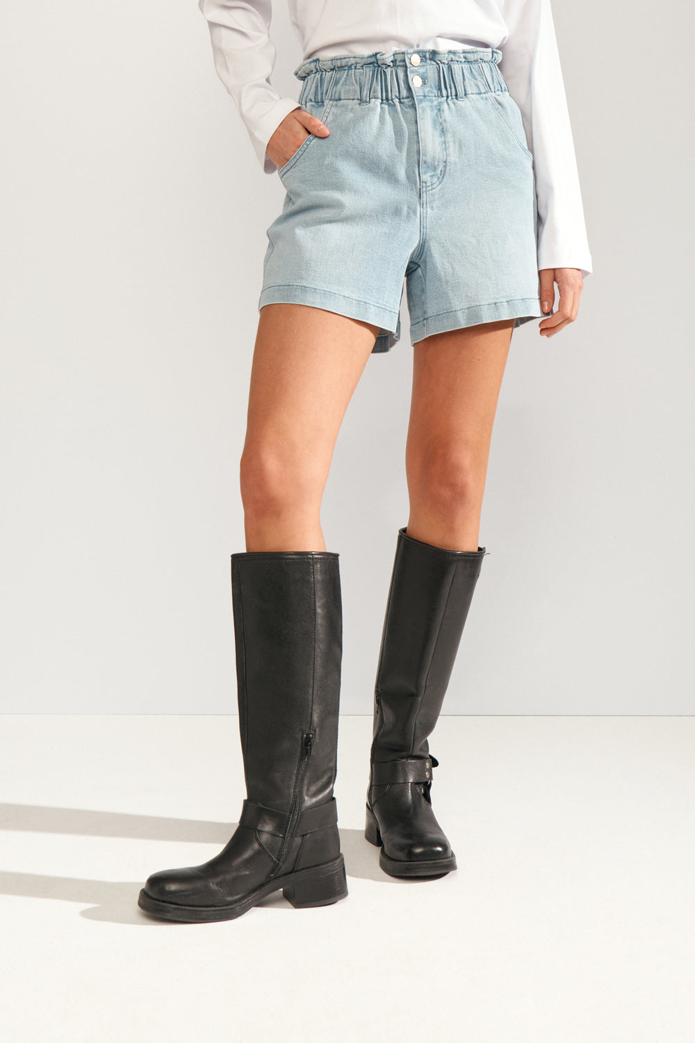 Numph Lulu Denim Shorts - Light Blue