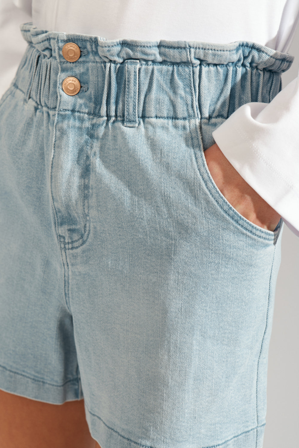 Numph Lulu Denim Shorts - Light Blue