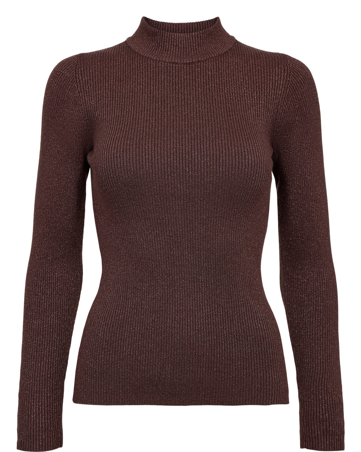 Numph Bia Lurex Long Sleeve Pullover - Chocolate Plum