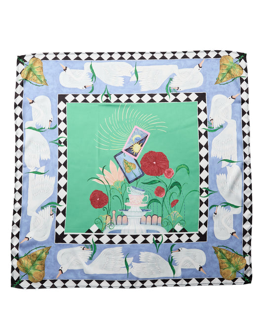 Numph Mocha Satin Scarf - Vibrant Green