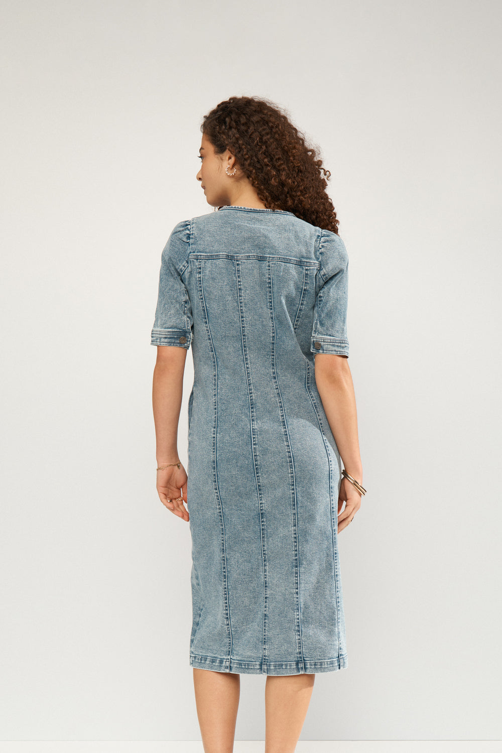 Numph Silva Dress - Light Blue Denim