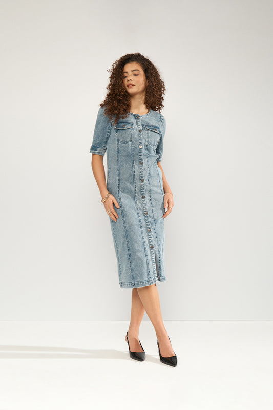 Numph Silva Dress - Light Blue Denim