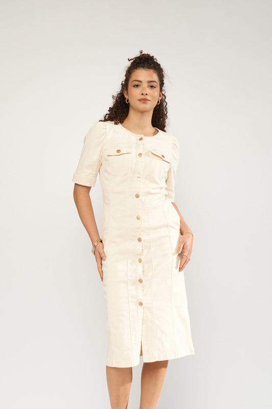 Numph Silva Dress - Ecru Denim
