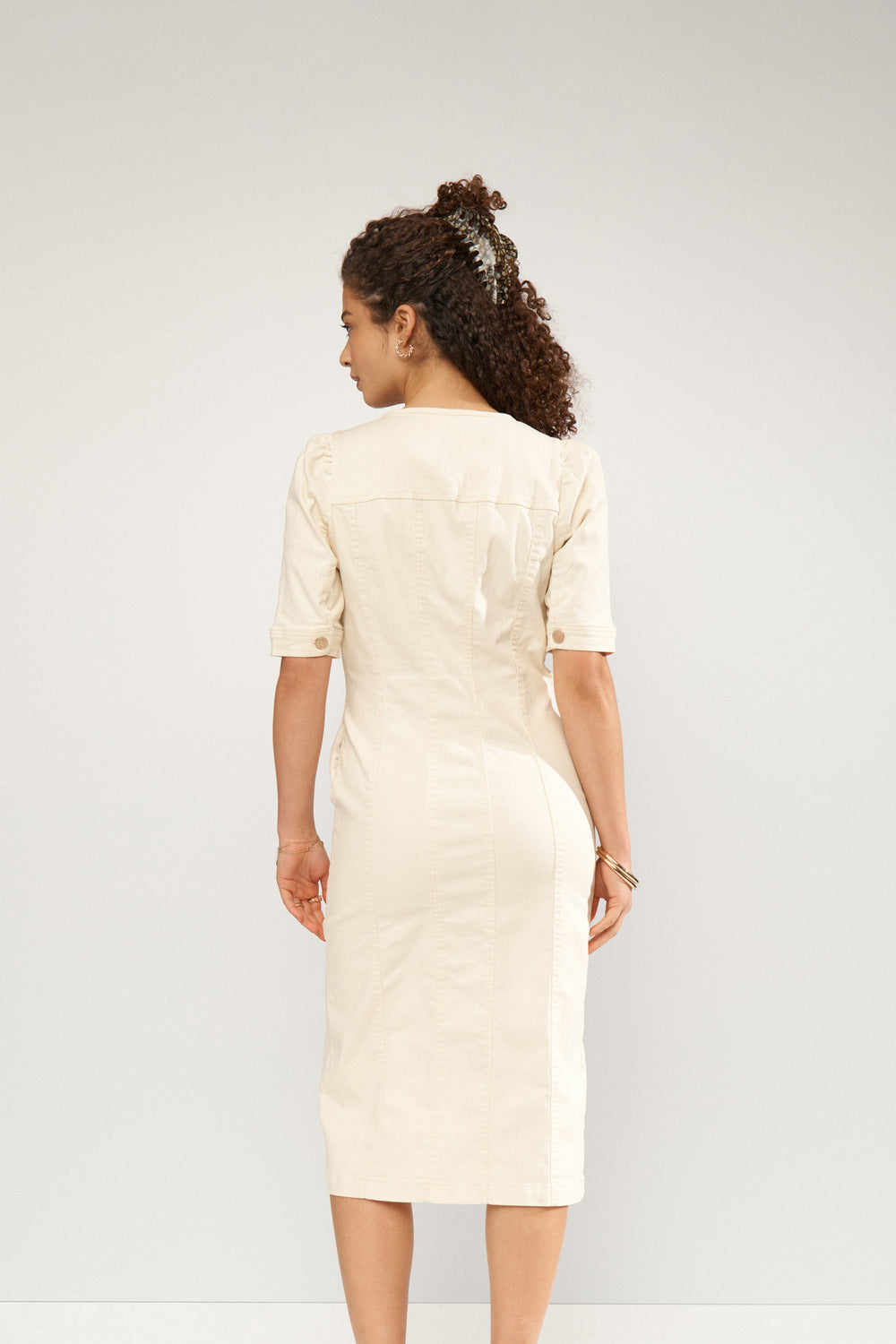 Numph Silva Dress - Ecru Denim
