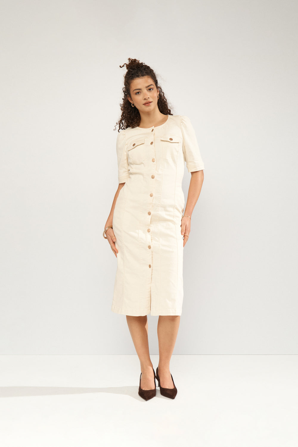 Numph Silva Dress - Ecru Denim