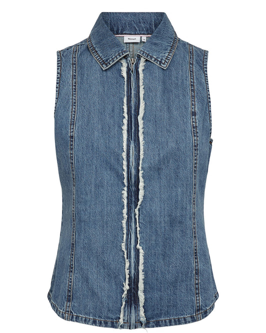 Numph Sandie Vest - Medium Blue Denim