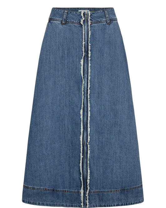 Numph Sandie Skirt - Medium Blue Denim