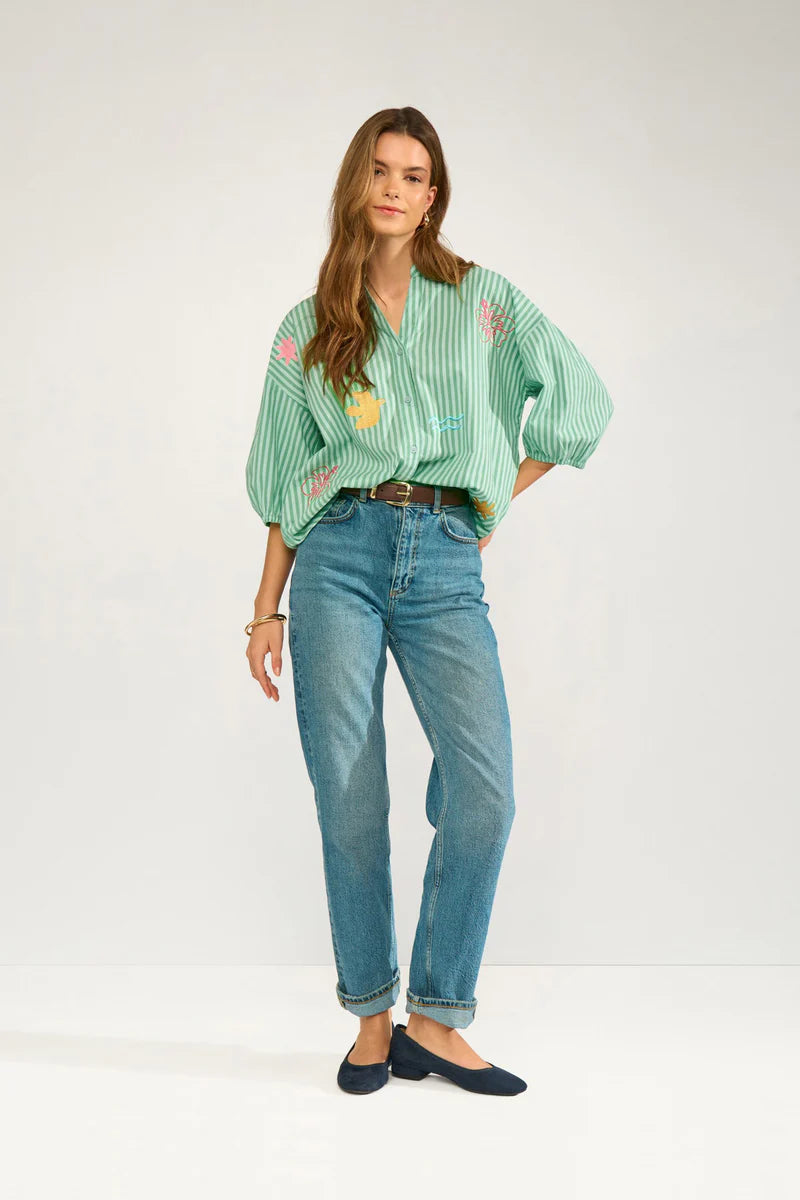 Numph Seanne Shirt - Absinthe Green