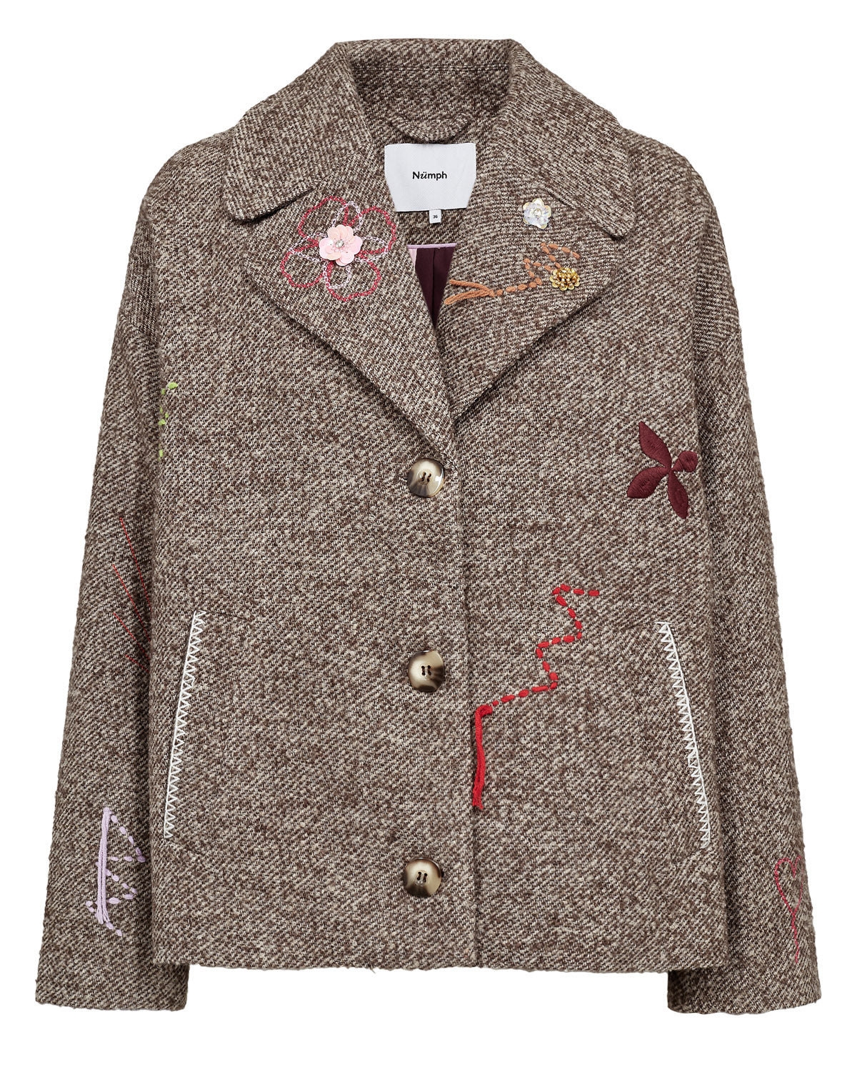 Numph Ravina Embroidery Jacket - Dark Earth
