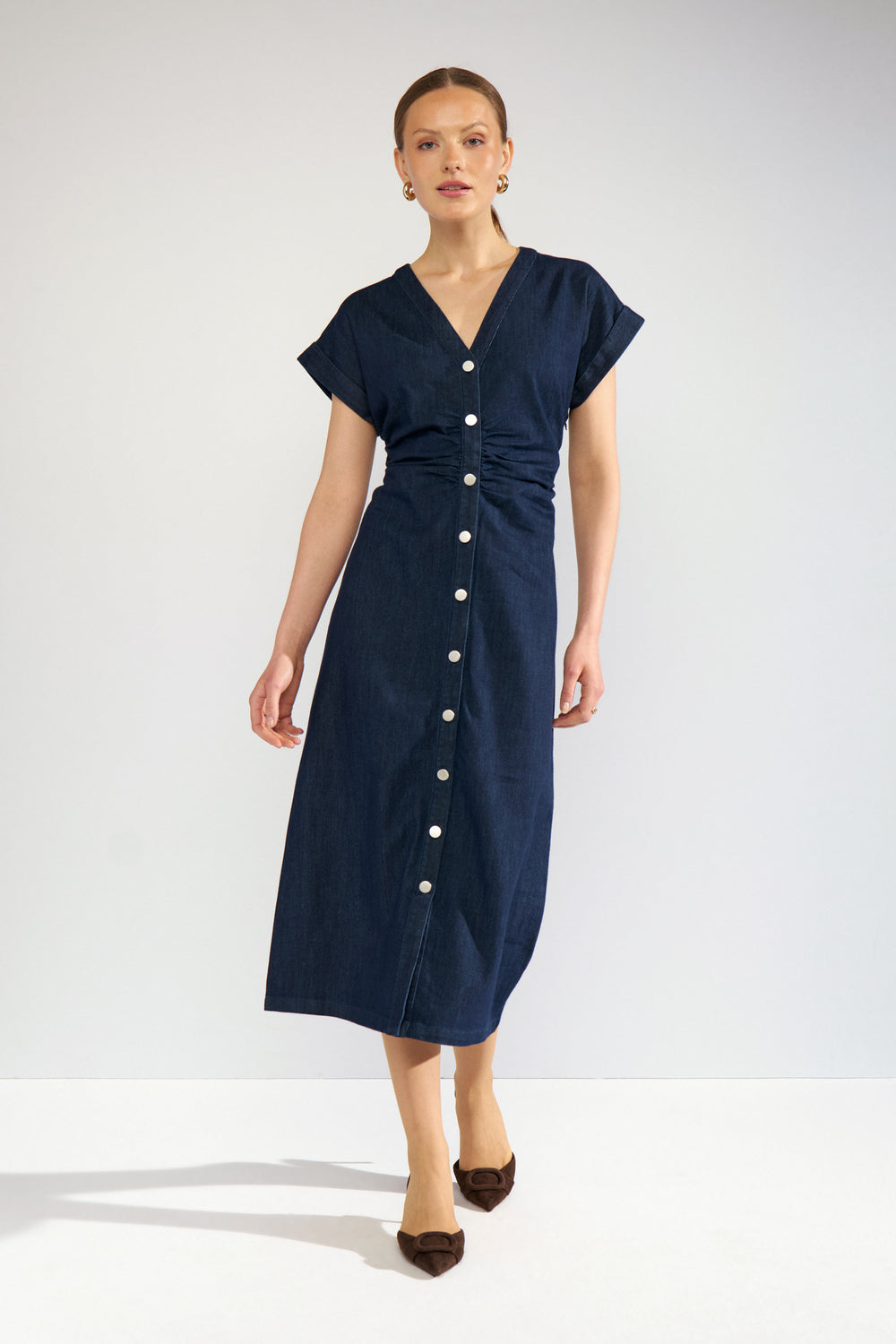 Numph Aletta Dress - Dark Blue Denim