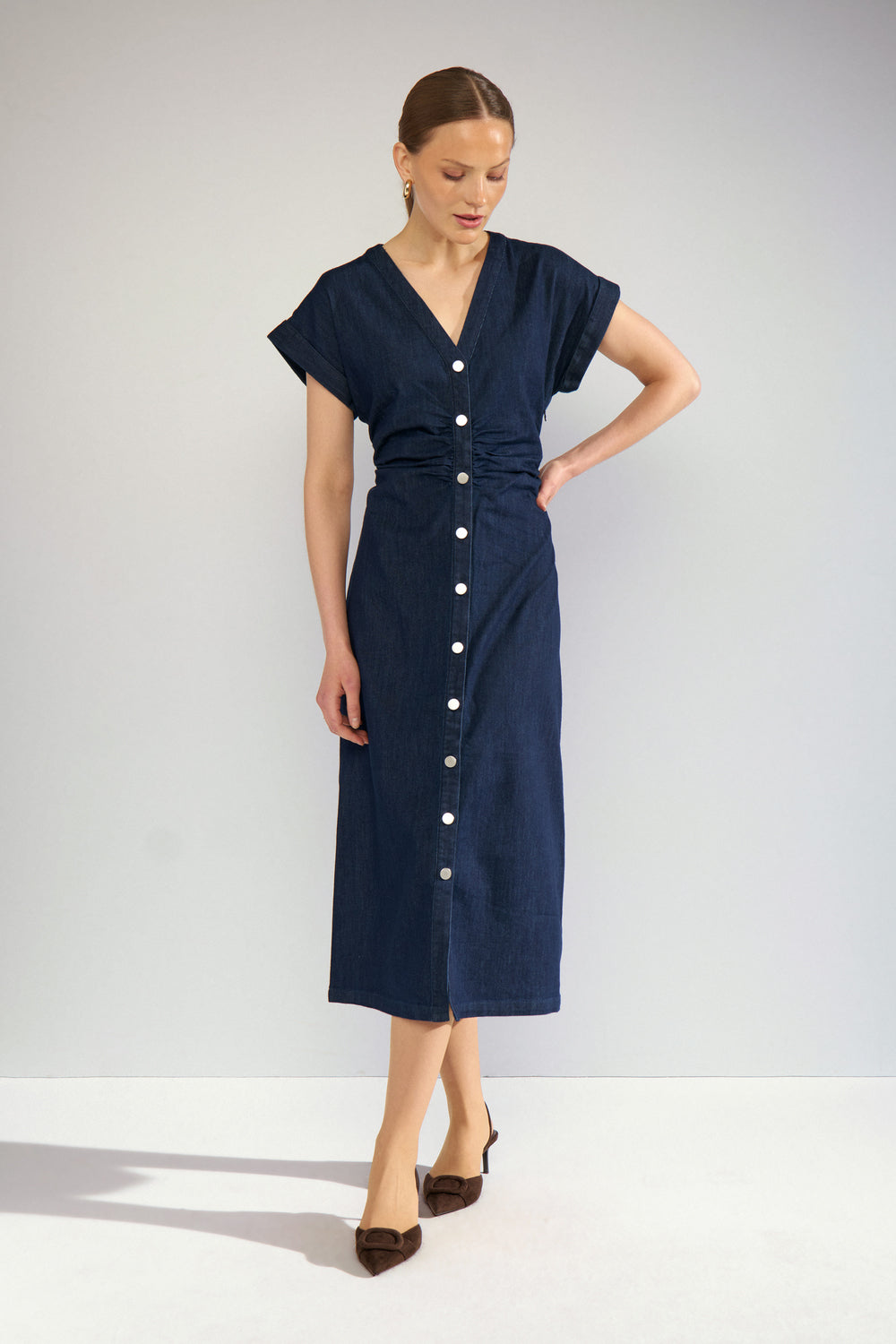 Numph Aletta Dress - Dark Blue Denim