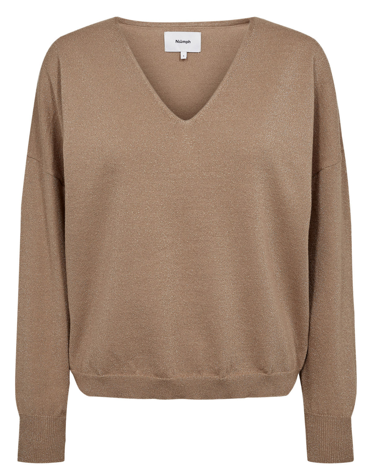 Numph Dayletta Lurex Pullover - Silver Mink