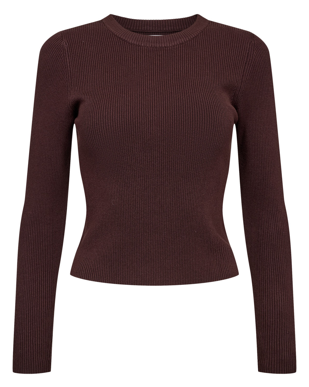 Numph Shelba Cropped Pullover - Chocolate Plum