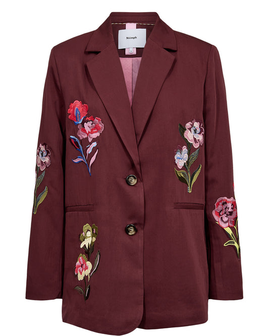 Numph Svala Embroidery Blazer - Fig