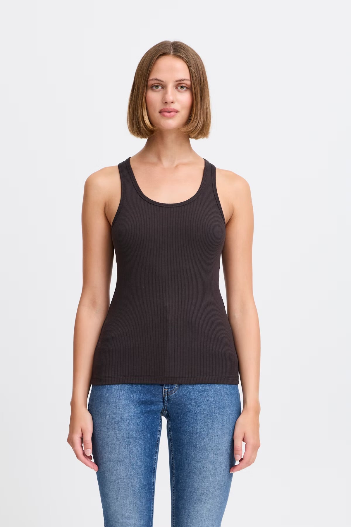 ICHI Palmer Rib Box Top - Black