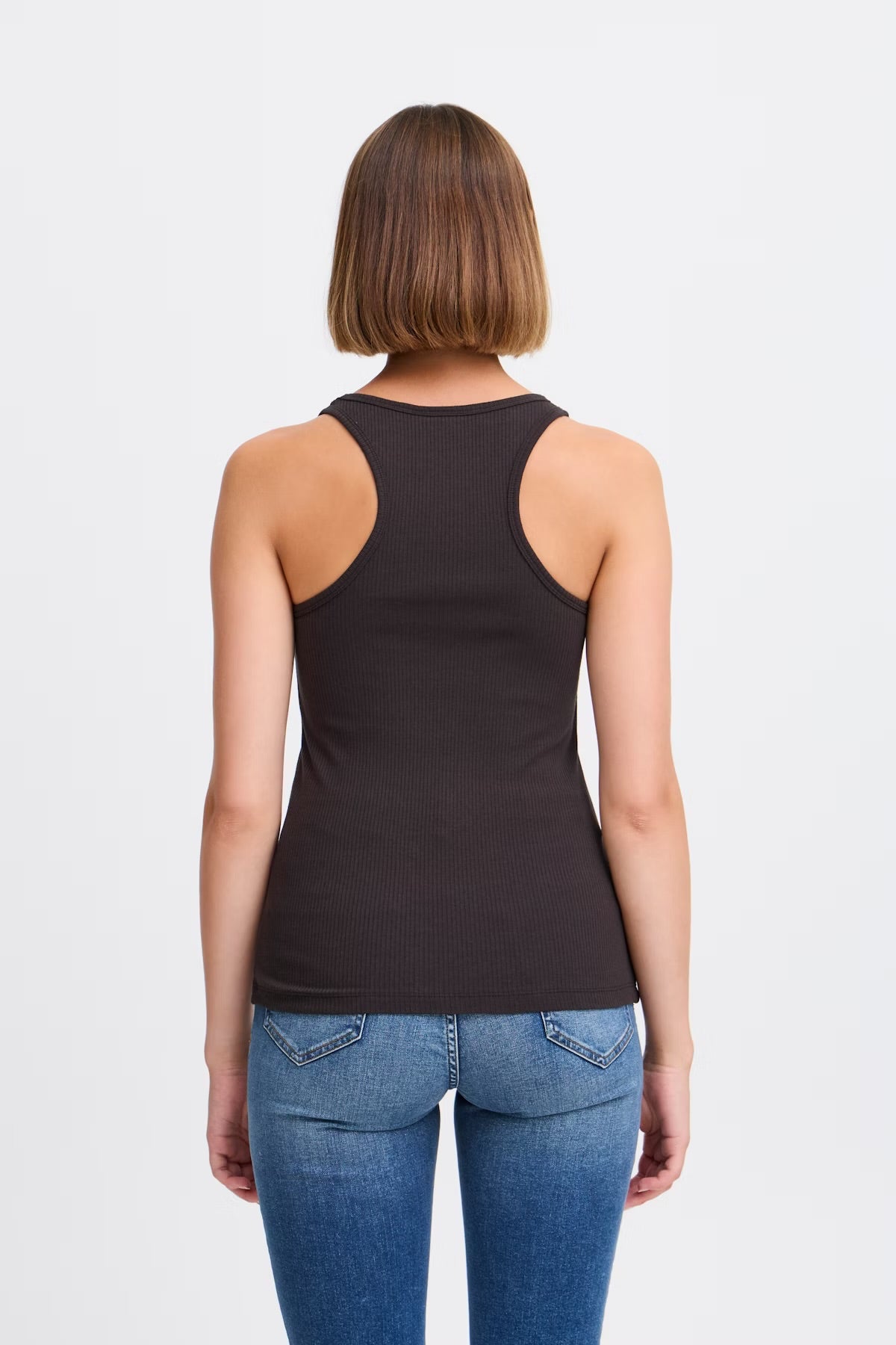 ICHI Palmer Rib Box Top - Black