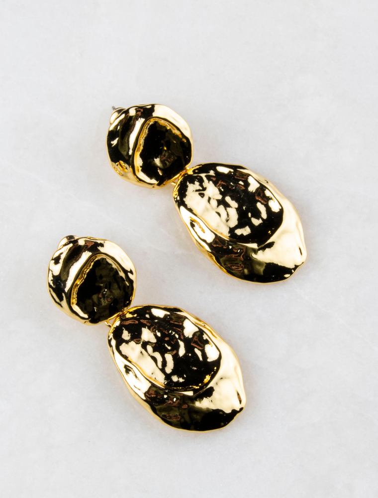 Clara Hammered Earrings - gold
