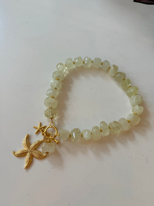 DW Starfish Necklace - lemon quartz/gold