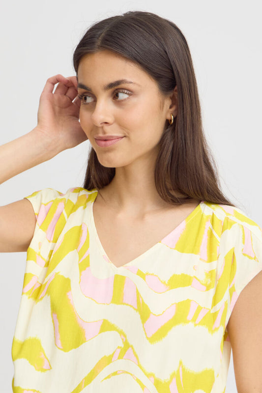 Fransa Wave Top - yellow